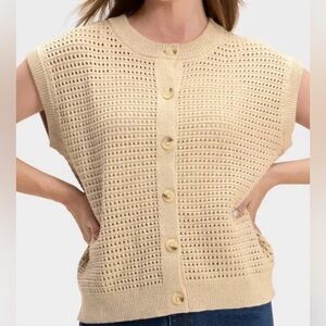 Universal Thread Pointelle sweater vest (target) XS Tan